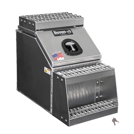 Buyers Products Heavy Duty Smooth Aluminum WideOpen Step Boxes for Semi Trucks - 16 Inch Width 1705285